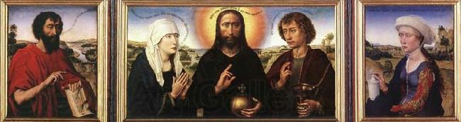 WEYDEN, Rogier van der Braque Family Triptych Spain oil painting art